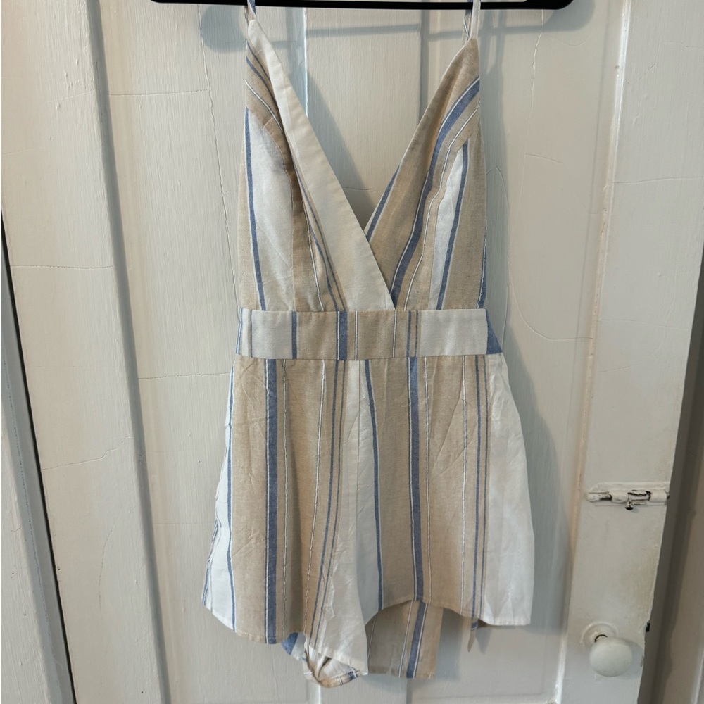 Striped V-Neck Romper